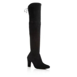 Stuart Weitzman Highland Over the Knee Boot OTK Black Suede 8 NWT